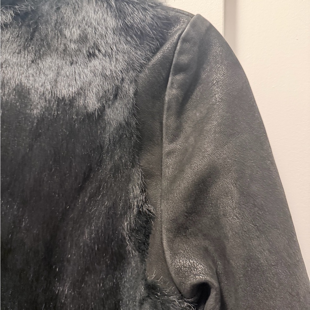 Helmut Lang Black Fur Asymmetrical Coat - Picture 10 of 10